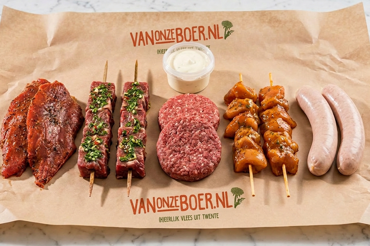 BBQ pakket 5 soorten en saus 2pers